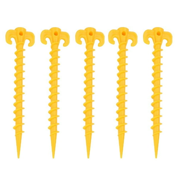5x Plastic Screw Spiral Tent Peg Stakes Nail Outdoor Camping Awning Trip Kit SZ
